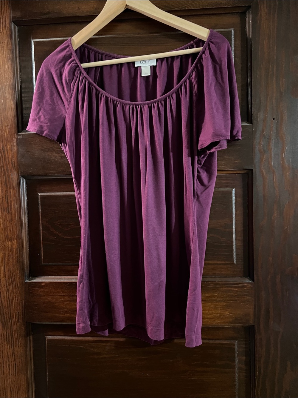 LOFT Plum Short Sleeve Scoop Neck Tunic